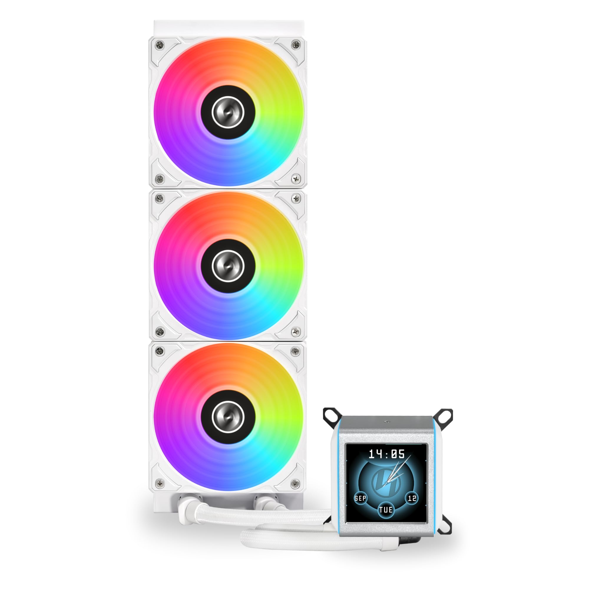Lian Li GA Galahad II 360- Asetek 8th Gen- 2.88” IPS LCD Screen- Screen Recording for Videos and Photos -Pre-Installed ARGB Daisy-chainable Radiator Fans or UNI Fan SL-INF Fans (GA2ALCD36W.US) - Image 3