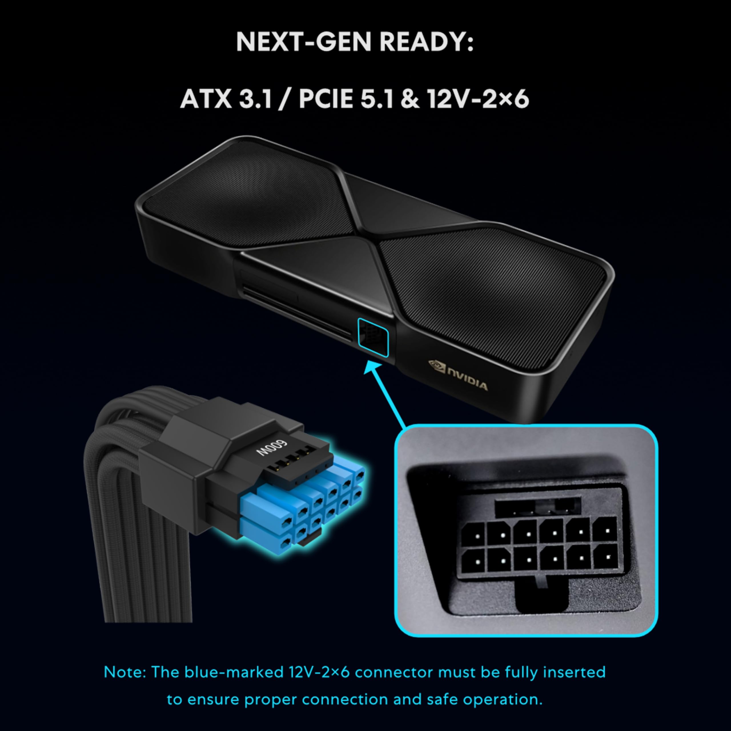 Lian Li SP1000P Platinum 1000W SFX Form Factor Power Supply with 12V-2x6 Connectors - ATX 3.1 & PCIE 5.1 Compliant - Low-Noise - Fully Modular - 105°C Capacitors - 10 Year Warranty - Black (SP1000P.B) - Image 6