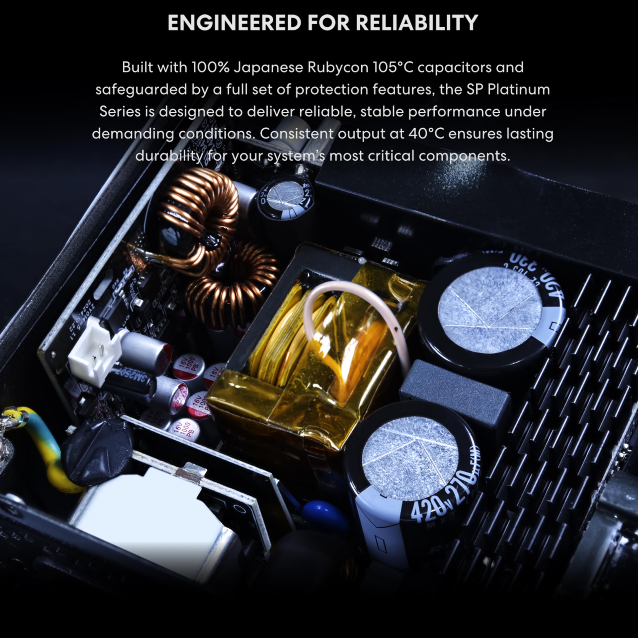 Lian Li SP1000P Platinum 1000W SFX Form Factor Power Supply with 12V-2x6 Connectors - ATX 3.1 & PCIE 5.1 Compliant - Low-Noise - Fully Modular - 105°C Capacitors - 10 Year Warranty - Black (SP1000P.B) - Image 8