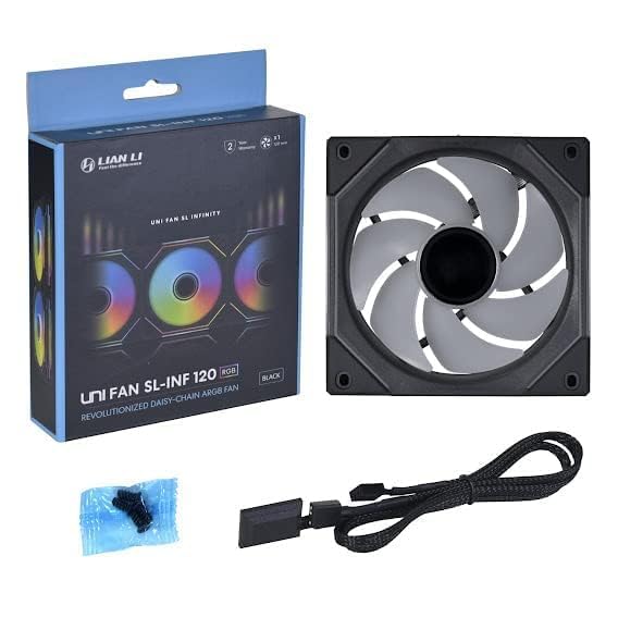 Lian Li UNI Fan SL-Infinity 120-Single Pack-ARGB Fan-Infinity Mirror-Daisy-Chain Design-Customizable Lighting Effects-One Cable Connection-Without Controller-Black-(UF-SLIN120-1B) - Image 7