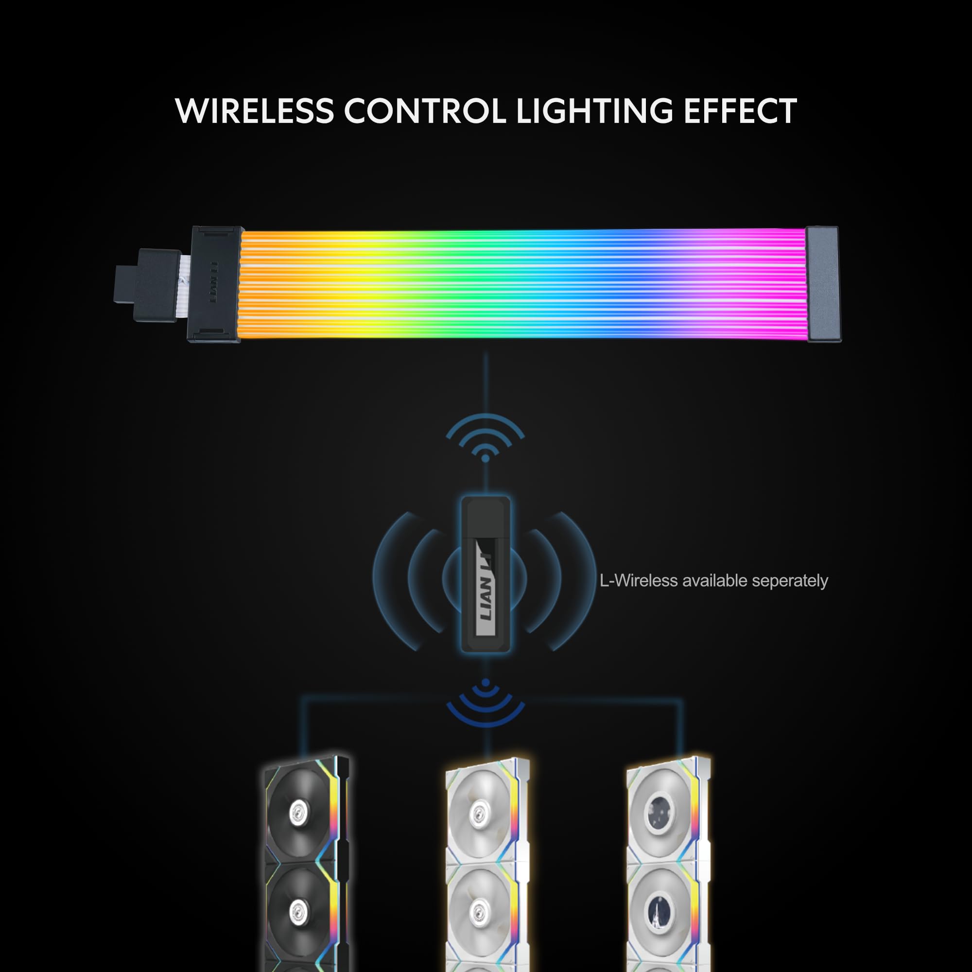 Strimer Wireless 16-Pin GPU RGB Power Extension Cable, 2.4GHz Wireless Lighting Control, 370mm (14.56 in) 12 Light Guides, Controller Required (Not Included) (PW16-121W) - Image 3