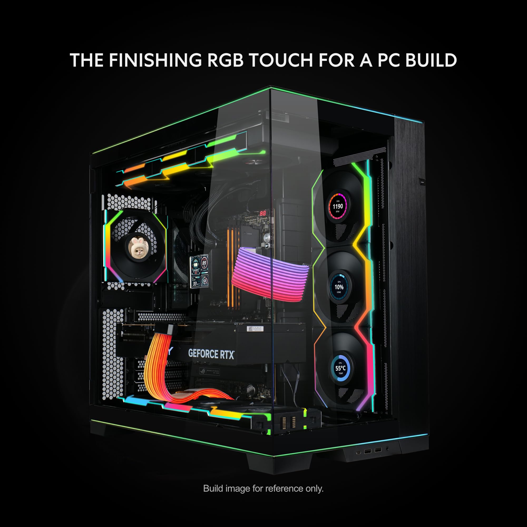 Strimer Wireless 16-Pin GPU RGB Power Extension Cable, 2.4GHz Wireless Lighting Control, 370mm (14.56 in) 12 Light Guides, Controller Required (Not Included) (PW16-121W) - Image 5